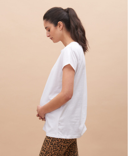 Tshirt Maternité Blanc Coton Bio l Vêtements Grossesse Bio & Essentiels